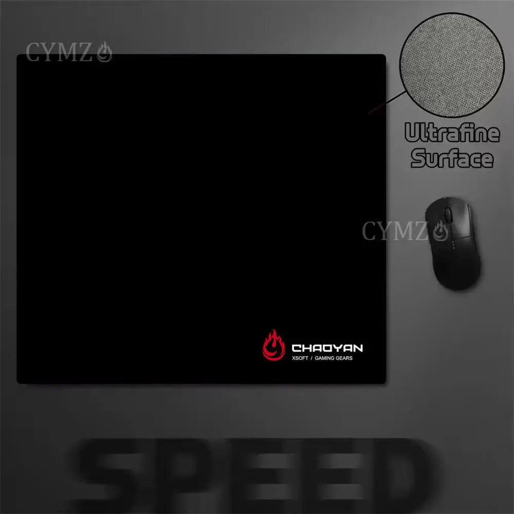 A black gaming mouse pad with a textured surface and the CHADYAN logo visible.