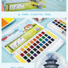 A set of 12 watercolor paint pens and a water brush for painting on paper.