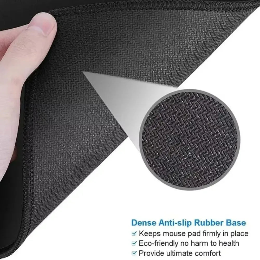 Close-up of a black whale shark themed mouse pad showing the dense anti-slip rubber base