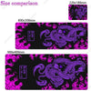 A purple and white Japan-style gaming desk mat featuring a detailed dragon design on a black background.