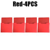 Four red wall mount magnetic document file holders.