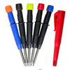 A set of heavy-duty mechanical carpenter pencils in various colors including blue, black, yellow, and red.