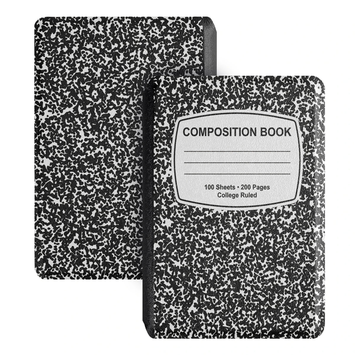 Housse magnétique noire protectrice pour cahier de composition avec titre