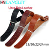 Ultra Thin Leather watch strap in black and brown colors shown for sale