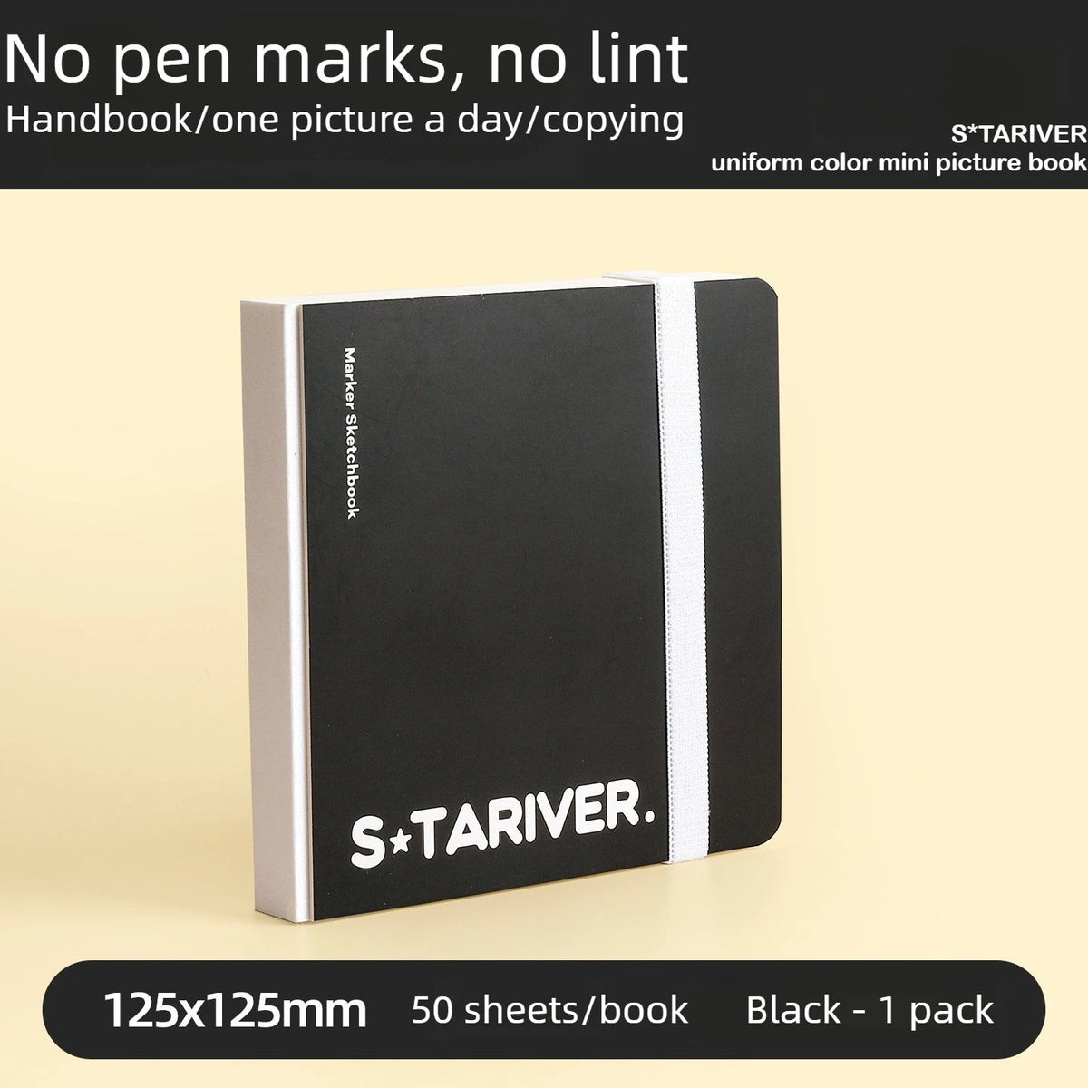 A black photo book titled S*TARIVER with a white border, showing the cover design.
