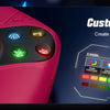 A pink RGB wireless gaming controller is shown with customization options for colors and light modes.