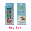 Box of ergonomic silicone pencil grips for kids handwriting aid featuring various colored grips.