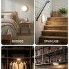 A motion sensor magnetic LED night light is shown in various contexts: bedside, staircase, inside a closet, and kitchen.