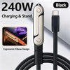 Black 240W Charging & Stand adapter with ergonomic elbow design for fast charging smartphones