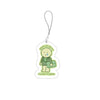 A clear acrylic charm keychain shaped like a person to relax with the text Born to Relax Forced to Work