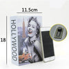 A rectangular box with a Hollywood theme and a picture of a woman, measuring 11.5cm long.