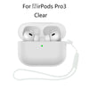 Clear protective case for AirPods Pro 3 showing the charging case and cable.