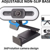 Adjustable non-slip base for a 4K auto-focus streaming webcam with built-in microphone.