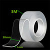 Roll of clear double-sided nano tape showing its width and thickness.