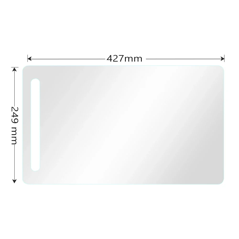 A rectangular anti-glare matte screen protector for digital drawing tablets, measuring 427mm by 249mm.