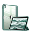 A green clear TPU shockproof case for an iPad, shown with the device and a separate case.