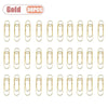 A set of thirty gold metal pen clips for notebooks and journals.