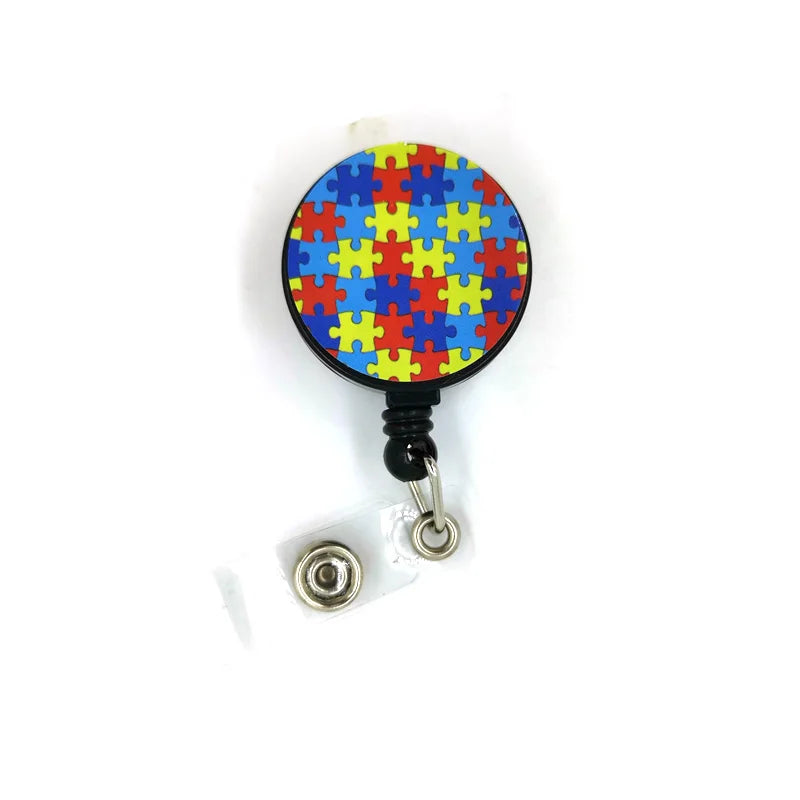Buntes Puzzle-Teil-Muster-Lanyard Schlüsselring für ID-Karten und Handys