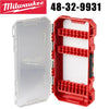 Red impact driver accessory storage case with a clear plastic insert and black foam inserts