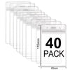 A stack of forty durable waterproof ID card holder sleeves shown with a measurement scale.