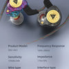 A pair of gold and black wired earphones with a microphone shown against a gray background.