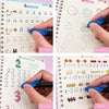 Un set de cuatro cuadernos de práctica para aprender alfabeto, números y dibujo.