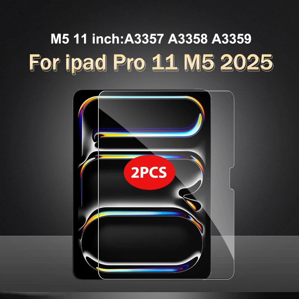 واقيات شاشة زجاجية مصقولة لجهاز iPad Pro 11 M5 (A3357, A3358, A3359)