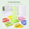 A set of cartoon fruit pearlescent pull-out sticky notes in various colors like yellow, pink, and green are displayed on a wh