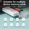 A white USB 3.0 card reader is shown with various devices like cameras, drones, phones, and tablets displayed below.