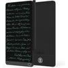 A black 6.5-inch full screen LCD writing tablet displaying handwritten text on its surface.