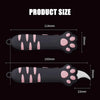 A black cat paw-shaped box cutter with a titanium steel blade shown with dimensions.