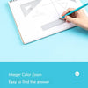 A professional aluminum drafting ruler set with various angles and a color zoom feature on a white sheet.