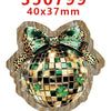Gold and green leopard print water ripple effect acrylic hairbows