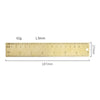 A brass drafting set with a 1.5mm scale bar and a 27mm ruler marked for precision drawing.