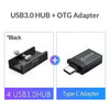 Black USB 3.0 Hub plus an OTG Type-C Adapter shown in separate views.