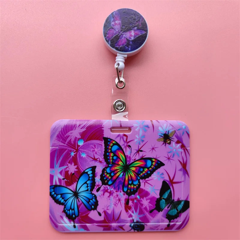 Leopard Retractable Card Holder Clip for Badges and IDs