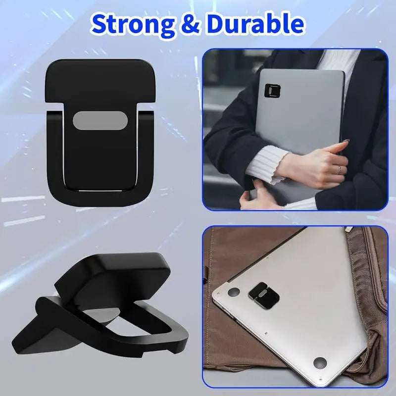 A black dual angle adjustable keyboard riser stand shown in various views and in use.