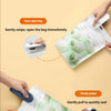 Handheld USB rechargeable heat sealer bag being used to seal or open a plastic bag.