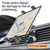 A tablet is mounted on a universal car air vent mount, designed to prevent damage to the air outlet.