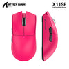 Pink Attack Shark X11SE lightweight wireless gaming mouse shown from the top and side.