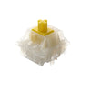 Milky yellow Pro hotswap mechanical keyboard switch with a yellow top cap