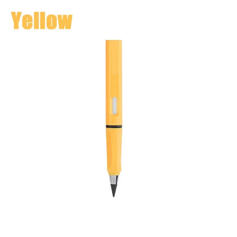 Un crayon de couleur jaune illimité montré verticalement.