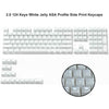 White Jelly ASA profile side print keycaps for mechanical keyboards