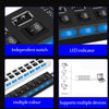 A 7-port USB hub featuring independent power switches, LED indicators, multiple colors, and support for multiple devices.