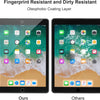 A comparison showing a fingerprint and dirt resistant oleophobic coating layer on two tablet screens.
