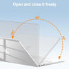 A laptop is shown demonstrating the ability to open and close freely, highlighting its flexible design.