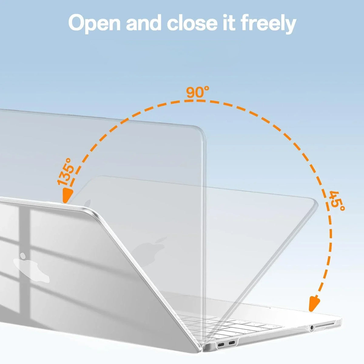 A laptop is shown demonstrating the ability to open and close freely, highlighting its flexible design.