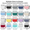 A variety of silicone protective cases for AirPods Pro 3 shown in multiple colors including white, black, green, blue, pink, 