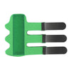 A green adjustable finger splint designed for pain relief and support.