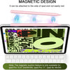 A pink magnetic design stylus pen is shown above an iPad, demonstrating its attachment feature.